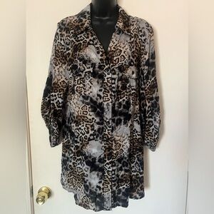 Sunny Leigh Animal Print Button-Down Shirt